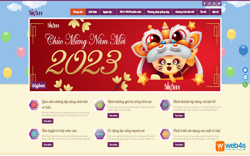 Mẫu thiết kế website elearning Web4s